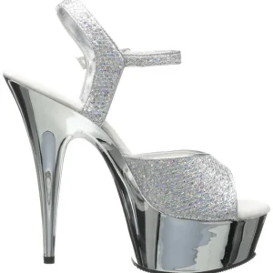 Argent 15 cm Pleaser DELIGHT-609G Chrome Plateforme Talons Hauts
