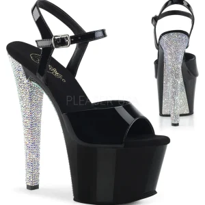 Argent 18 cm SKY-309CHRS chaussures à talons plateforme strass