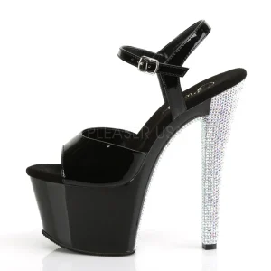 Argent 18 cm SKY-309CHRS chaussures à talons plateforme strass