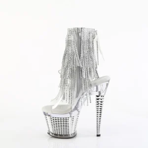 Argent 18 cm SPECTATOR-1017RSF talons hauts bottines a frangees