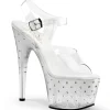Argent 18 cm STARDUST-708T Plateforme Sandales Hauts Talons