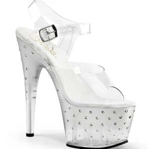 Argent 18 cm STARDUST-708T Plateforme Sandales Hauts Talons