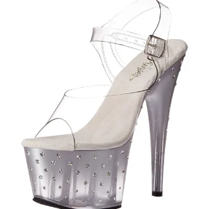 Argent 18 cm STARDUST-708T Plateforme Sandales Hauts Talons