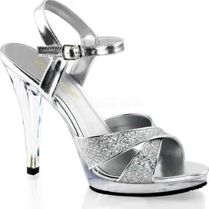 Argent Etincelle 12 cm FLAIR-419G Sandales Femme a Talon