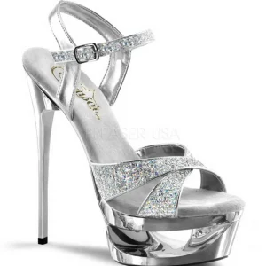 Argent Etincelle 16,5 cm Pleaser ECLIPSE-619G Chaussures Stilettos