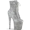 Argent glitter 20 cm FLAMINGO-1020GWR exotic bottines de pole dance