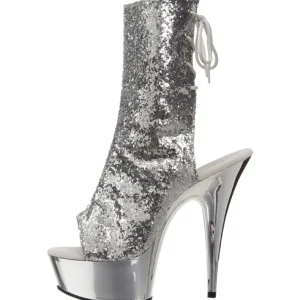 Argent Glitter 15 cm Pleaser DELIGHT-1018G Plateforme Bottines