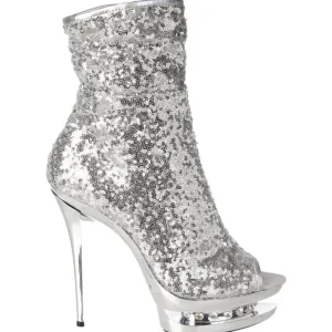 Argent Paillettes 15,5 cm BLONDIE-R-1008 Plateforme Bottines Femmes