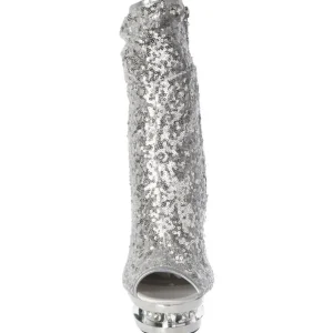Argent Paillettes 15,5 cm BLONDIE-R-1008 Plateforme Bottines Femmes