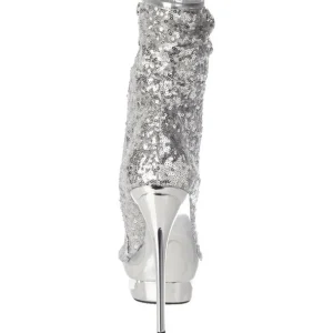 Argent Paillettes 15,5 cm BLONDIE-R-1008 Plateforme Bottines Femmes