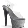 Argent paillettes 18 cm Pleaser ADORE-708OMBRE chaussure à talons de pole dance
