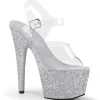 Argent paillettes 18 cm Pleaser ADORE-708HMG chaussure à talons de pole dance