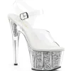 Argent paillettes 18 cm Pleaser ADORE-708G Sandales à talons de pole dance