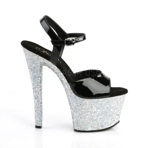 Argent paillettes 18 cm Pleaser SKY-309LG chaussure à talons de pole dance