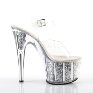 Argent paillettes 18 cm Pleaser ADORE-708G Sandales à talons de pole dance