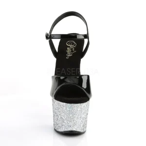 Argent paillettes 18 cm Pleaser SKY-309LG chaussure à talons de pole dance
