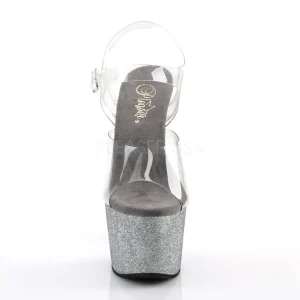 Argent paillettes 18 cm Pleaser ADORE-708OMBRE chaussure à talons de pole dance