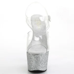 Argent paillettes 18 cm Pleaser ADORE-708HMG chaussure à talons de pole dance