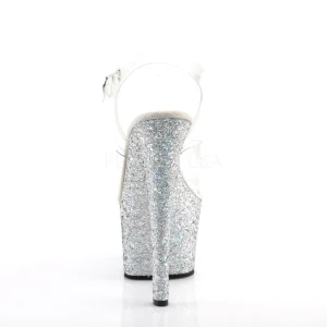 Argent paillettes 18 cm Pleaser SKY-308LG chaussure à talons de pole dance