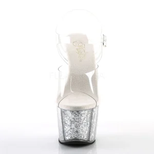 Argent paillettes 18 cm Pleaser ADORE-708G Sandales à talons de pole dance