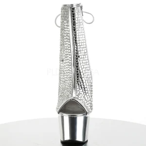 Argent pierre cristal 18 cm ADORE-1018DCS plateforme bottines femmes