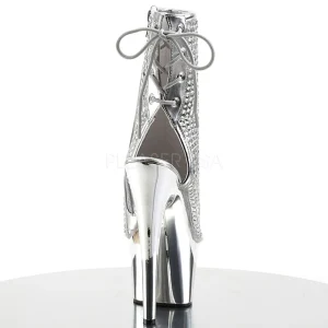 Argent pierre cristal 18 cm ADORE-1018DCS plateforme bottines femmes