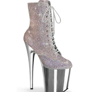 Argent pierre strass 20 cm FLAMINGO-1020CHRS-2 bottines talons hauts pleaser