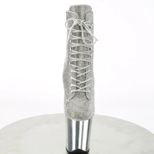 Argent pierre strass 20 cm FLAMINGO-1020CHRS bottines talons hauts pleaser