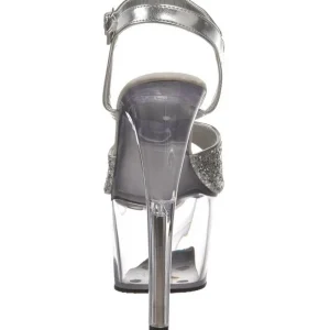 Argent Scintiller 18 cm SKY-310 Plateforme Sandales Talons Hauts