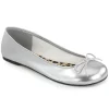 Argent Similicuir ANNA-01 grande taille chaussures ballerines