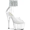 Argent strass 18 cm ADORE-724RS-02 talon haut avec manchette de cheville