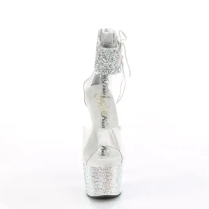 Argent strass 18 cm BEJEWELED-7-RS-02 talon haut avec manchette de cheville