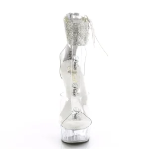 Argent strass 15 cm DELIGHT-624RS talon haut avec manchette de cheville