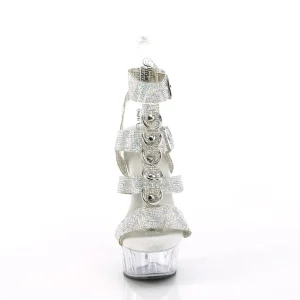 Argent strass 15 cm DELIGHT-656RS talon haut sandales à lanières