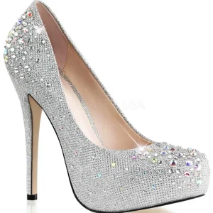 Argent Strass 13 cm DESTINY-06R Talons Aiguilles Escarpins