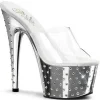 Argent Strass Platform 18 cm STARDUST-701 Mules Talons Hauts