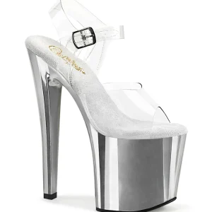 Argent transparent 19 cm ENCHANT-708 chaussures plateforme et talons