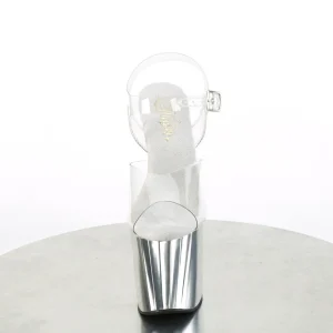 Argent transparent 19 cm ENCHANT-708 chaussures plateforme et talons