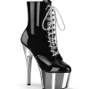 Argent Verni 18 cm ADORE-1020 bottines plateforme chrome pour femmes