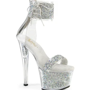 Argentés 18 cm SKY-327RSI talon haut avec manchette de cheville strass