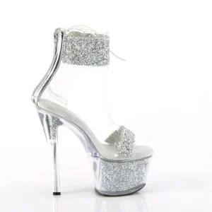 Argentés 18 cm SKY-327RSI talon haut avec manchette de cheville strass