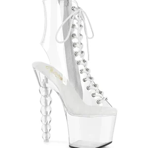 Beaded - 18 cm bottine talon haut femme pleaser strass transparentes