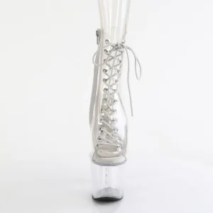 Beaded - 18 cm bottine talon haut femme pleaser strass transparentes