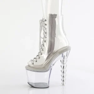 Beaded - 18 cm bottine talon haut femme pleaser strass transparentes
