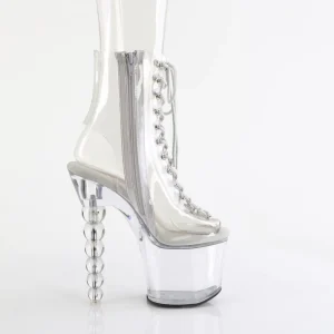 Beaded - 18 cm bottine talon haut femme pleaser strass transparentes