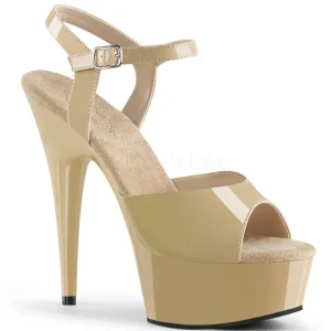 Beige 15 cm DELIGHT-609 talons hauts pleaser plateforme