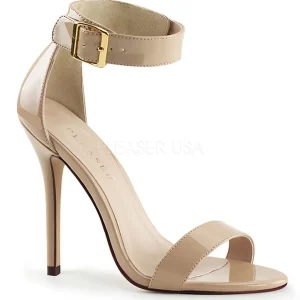Beige 13 cm Pleaser AMUSE-10 sandales à talons aiguilles