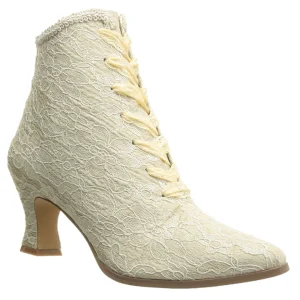 Beige 12 cm VICTORIAN-30 Bottines à Lacets Talons Hauts Femmes