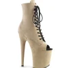 Beige faux suede 20 cm FLAMINGO-1021FS bottines de pole dance