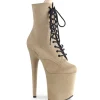 Beige faux suede 20 cm FLAMINGO-1020FS bottines de pole dance